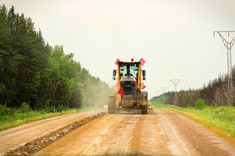 Heavy machinery at work on a grading project
